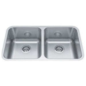 Évier  sous plan double cuve18x31’’ Stainless