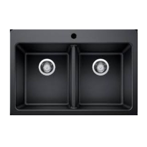 Éviers sur plan double cuve 21x31’’ Noir granite