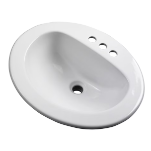 Sink on 3-hole round 4cc 21x18’’ white