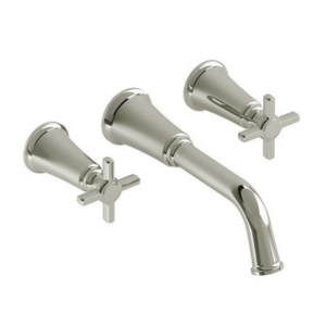 Robinet de lavabo mural 8po centre Nickel poli