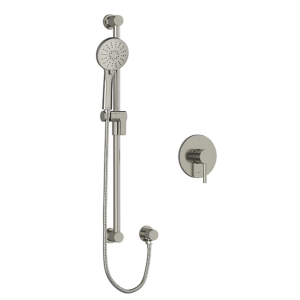 Ensemble robinet et rail de douche Nickel brossé