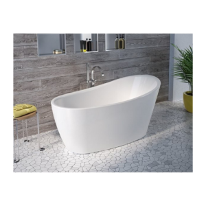Self-supporting bathtub with a 58 7/8x31 1/2" white piece