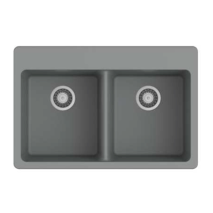 Évier sur plan double cuve 22x31" Gris Crystalux