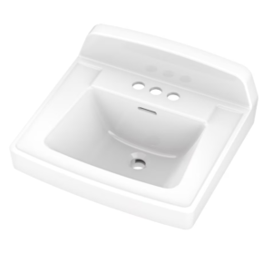 Wall-mounted sink 3 holes 20x18" White