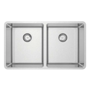 Évier sous plan double cuve 18x30" Stainless