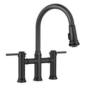 Robinet d'évier trois trous Noir mat