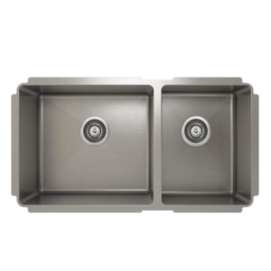 Évier sous plan double cuve 18x33" Noir Stainless