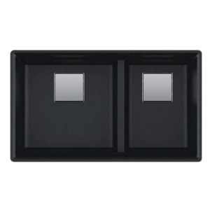 Évier sous plan double cuve 19x32" Fragranite Onyx