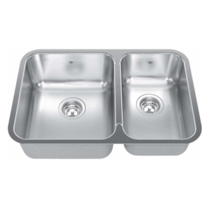 Évier sous plan double cuve 18x27" Stainless