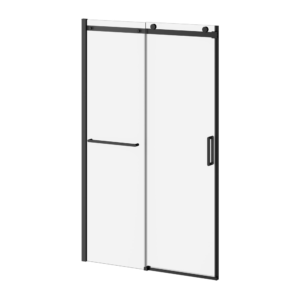 Porte de douche avec porte serviette 48’’ Noire réversible