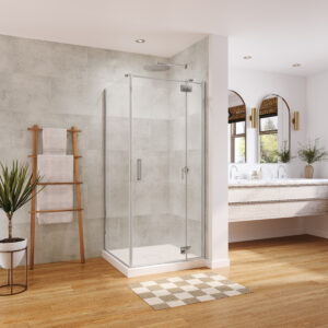Shower door Azelia 3636 - Tempered glass clear, chrome, 36" x 36"