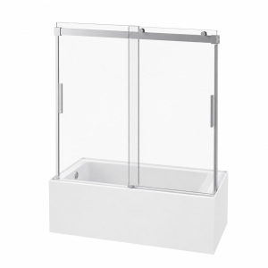 Ensemble bain alcôve Neptune et porte Kalia pour bain-douche coulissante chrome