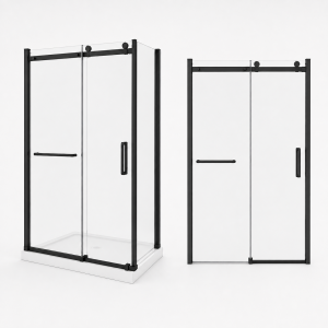 Base set Kover left 36x48 and door Kalia DR2033 right opening black pole