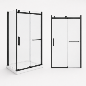 Base set Kover right 36x48 and door Kalia DR2032 left opening black pole