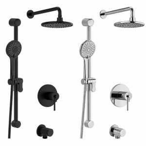 Kit de douche 2 voies rond