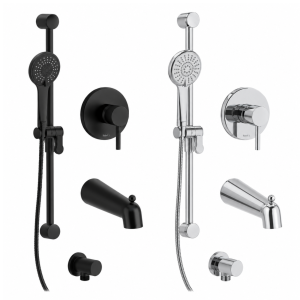 Kit de bain-douche sur rail 1 voie rond